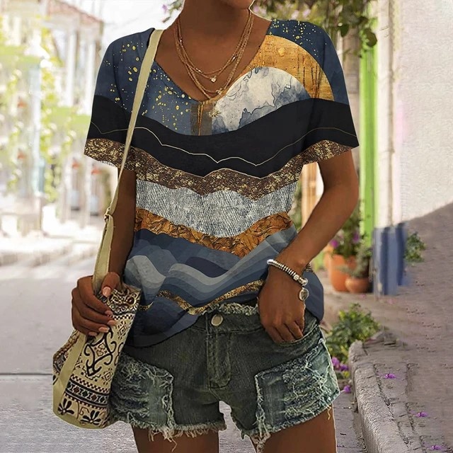 Bluza cu design modern, de dama, maneca scurta, model 103 - marimea M