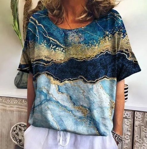 Bluza design modern, de dama, maneca scurta, model 123, marimea S