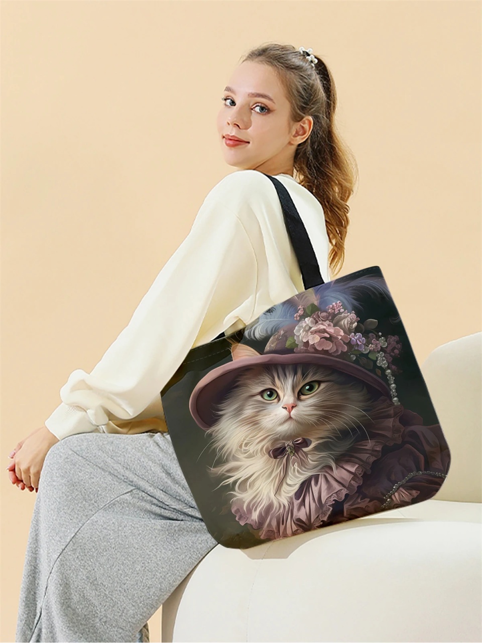 Geanta dama Kitty, tip Shopping bag,model pisica, var.5 - 2 | YEO