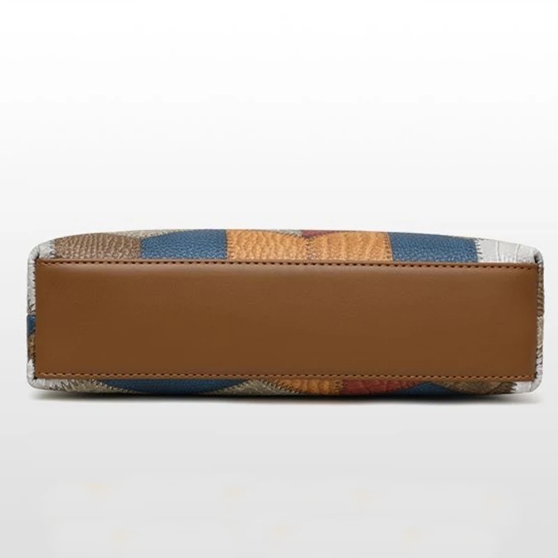 Geanta / poseta multicolora cu ornament maro, Janette - 1 | YEO