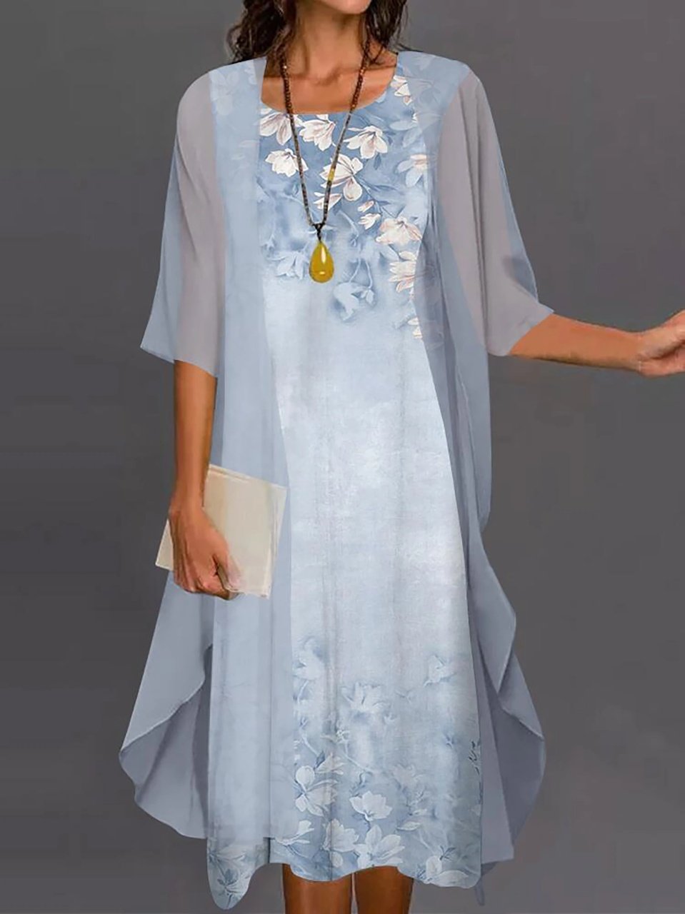 Rochie din 2 piese, design floral, Eveline