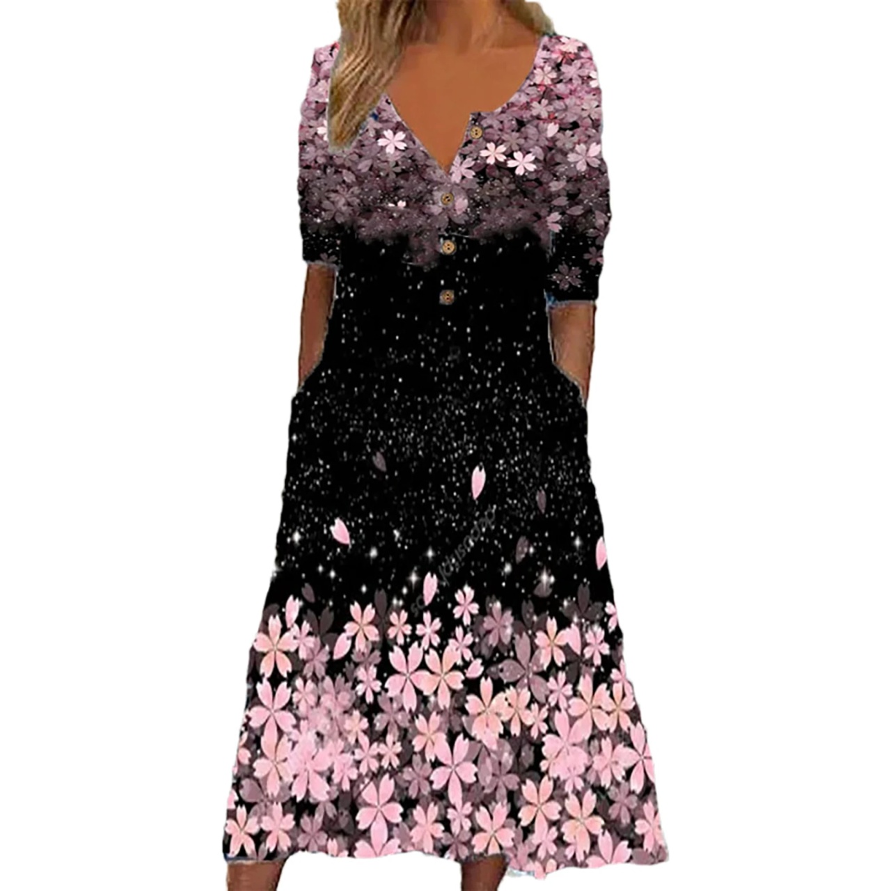 Rochie cu flori, de dama, Floria, marimea XXL - 4