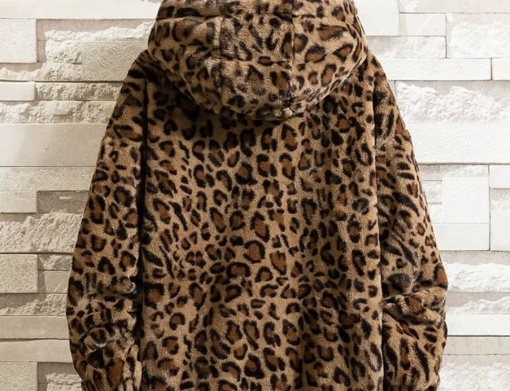 Jacheta animal print, de dama,cu gluga, model 1 - Img 2
