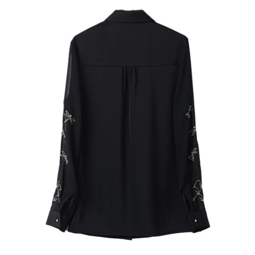 Bluza neagra eleganta cu broderie, model 147 - Img 2