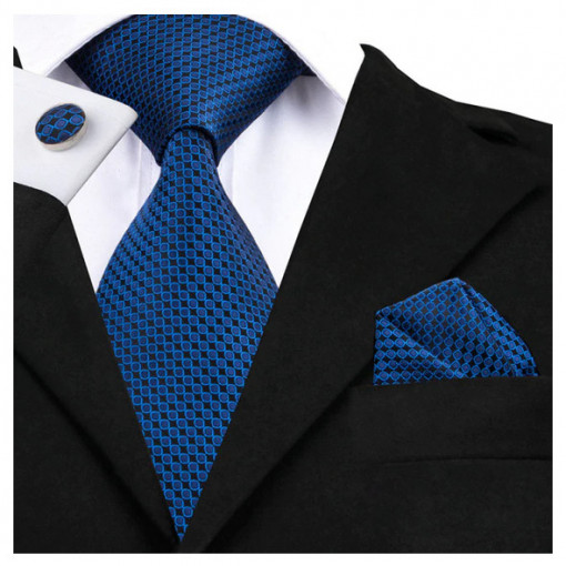 set cravata cu butoni si batista matase 100%