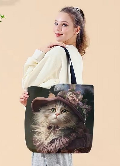 Geanta dama Kitty, tip Shopping bag,model pisica, var.5 - Img 4