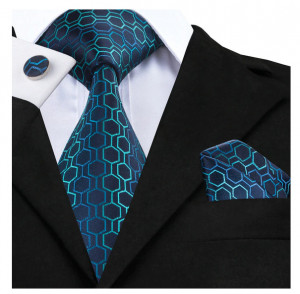 set cravata cu butoni si batista matase 100%