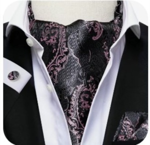 Set cravata / esarfa / lavaliera Ascot + batista + butoni, model 105
