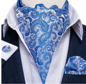 Set cravata / esarfa / lavaliera Ascot + batista + butoni, model 30