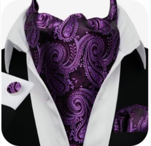 Set cravata / esarfa / lavaliera Ascot + batista + butoni, model 92
