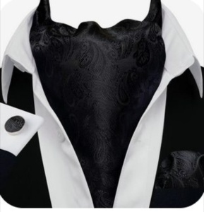 Set cravata / esarfa / lavaliera Ascot + batista + butoni, model 98