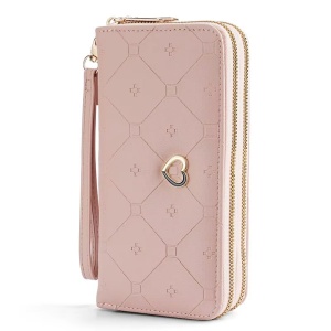 Portofel roz elegant de dama, Lovely, compartimente multiple