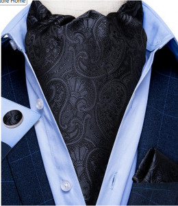 Set cravata / esarfa Ascot + batista + butoni, model 43