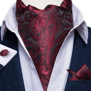 Set cravata / esarfa Ascot + batista + butoni, model 75