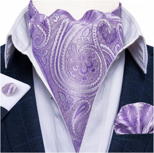 Set cravata / esarfa / lavaliera Ascot + batista + butoni, model 84