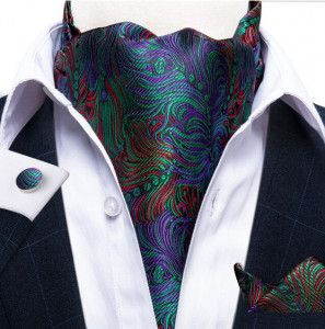Set cravata / esarfa Ascot + batista + butoni, model 44