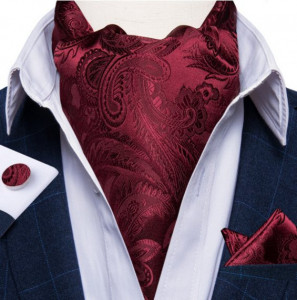 Set cravata / esarfa Ascot + batista + butoni, model 52