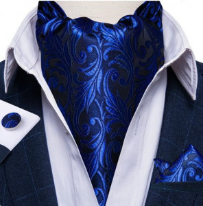 Set cravata / esarfa Ascot + batista + butoni, model 76