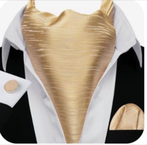 Set cravata / esarfa / lavaliera Ascot + batista + butoni, model 101