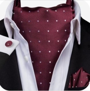 Set cravata / esarfa / lavaliera Ascot + batista + butoni, model 109