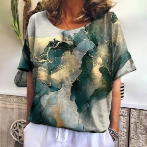 Bluza cu design modern, de dama, maneca scurta, model 120, marime XL