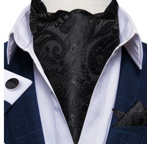 Set cravata / esarfa Ascot + batista + butoni, model 77