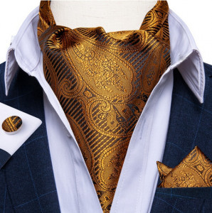 Set cravata / esarfa / lavaliera Ascot + batista + butoni, model 20