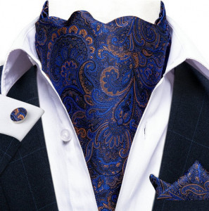 Set cravata / esarfa / lavaliera Ascot + batista + butoni, model 32