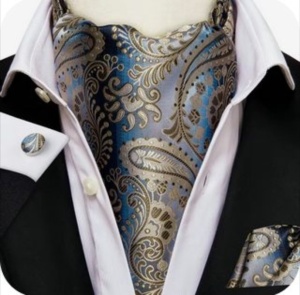 Set cravata / esarfa / lavaliera Ascot + batista + butoni, model 99