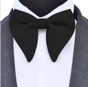 Papion negru elegant , stil fluture, tesatura jacquard, model 25