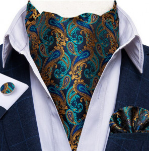 Set cravata / esarfa Ascot + batista + butoni, model 24