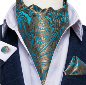 Set cravata / esarfa Ascot + batista + butoni, model 63
