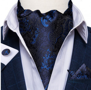 Set cravata / esarfa Ascot + batista + butoni, model 38