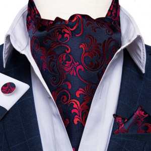 Set cravata / esarfa Ascot + batista + butoni, model 54