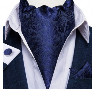 Set cravata / esarfa Ascot + batista + butoni, model 79