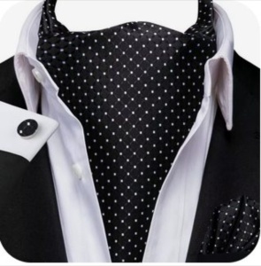 Set cravata / esarfa / lavaliera Ascot + batista + butoni, model 102