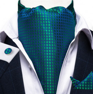Set cravata / esarfa / lavaliera Ascot + batista + butoni, model 25