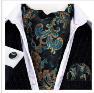 Set cravata / esarfa Ascot + batista + butoni, model 26