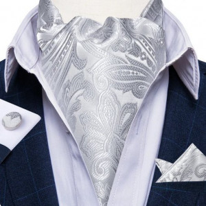 Set cravata / esarfa Ascot + batista + butoni, model 80