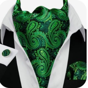Set cravata / esarfa / lavaliera Ascot + batista + butoni, model 100