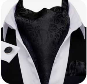 Set cravata / esarfa / lavaliera Ascot + batista + butoni, model 115