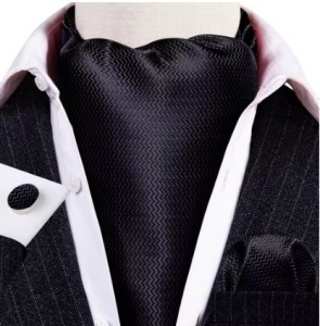 Set cravata / esarfa / lavaliera Ascot + batista + butoni, model 88