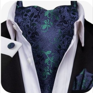 Set cravata / esarfa Ascot + batista + butoni, model 104