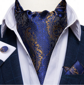 Set cravata / esarfa Ascot + batista + butoni, model 49
