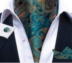 Set cravata / esarfa Ascot + batista + butoni, model 5