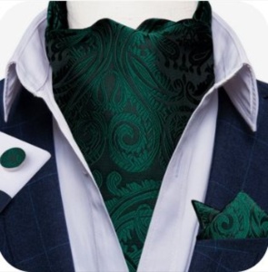 Set cravata / esarfa / lavaliera Ascot + batista + butoni, model 97