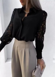 bluza neagra cu dantela
