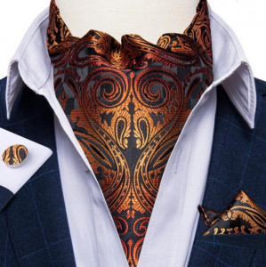 Set cravata / esarfa Ascot + batista + butoni, model 16