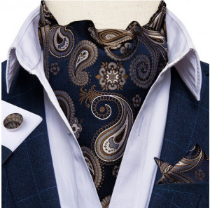 Set cravata / esarfa Ascot + batista + butoni, model 28
