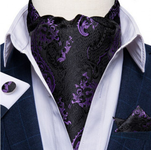 Set cravata / esarfa Ascot + batista + butoni, model 41